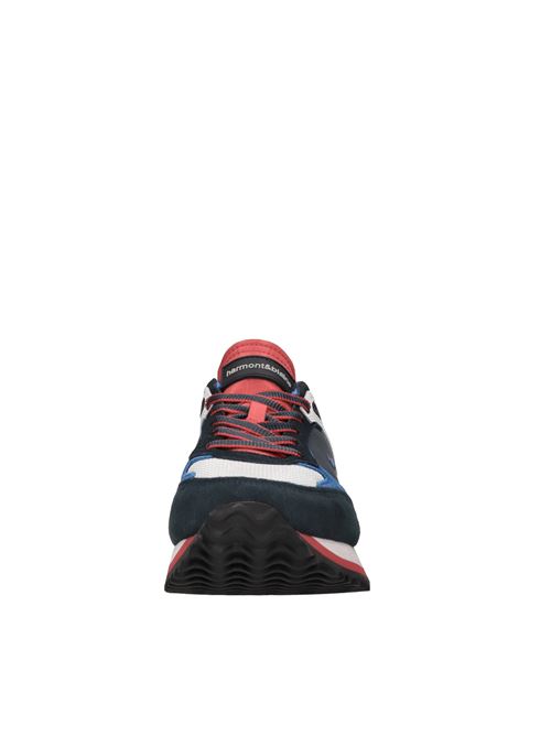 Sneakers in pelle e tessuto HARMONT & BLAINE | EFM251.050.6570 CAM.-TEX MESHBLU-BIANCO-GRIGIO